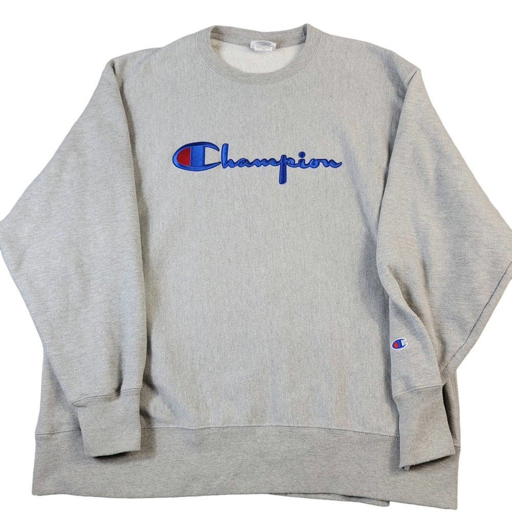 Champion Reverse Weave Sweatshirt Men's Size 2XL Long Sleeve Crewneck Gray
